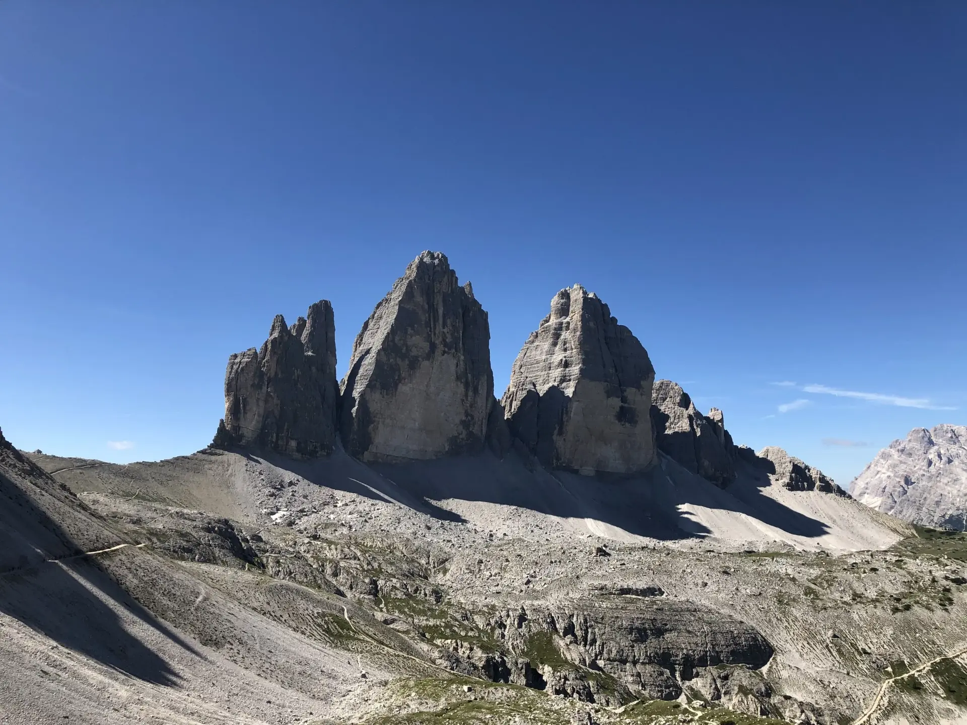 Mountain peaks under a clear sky